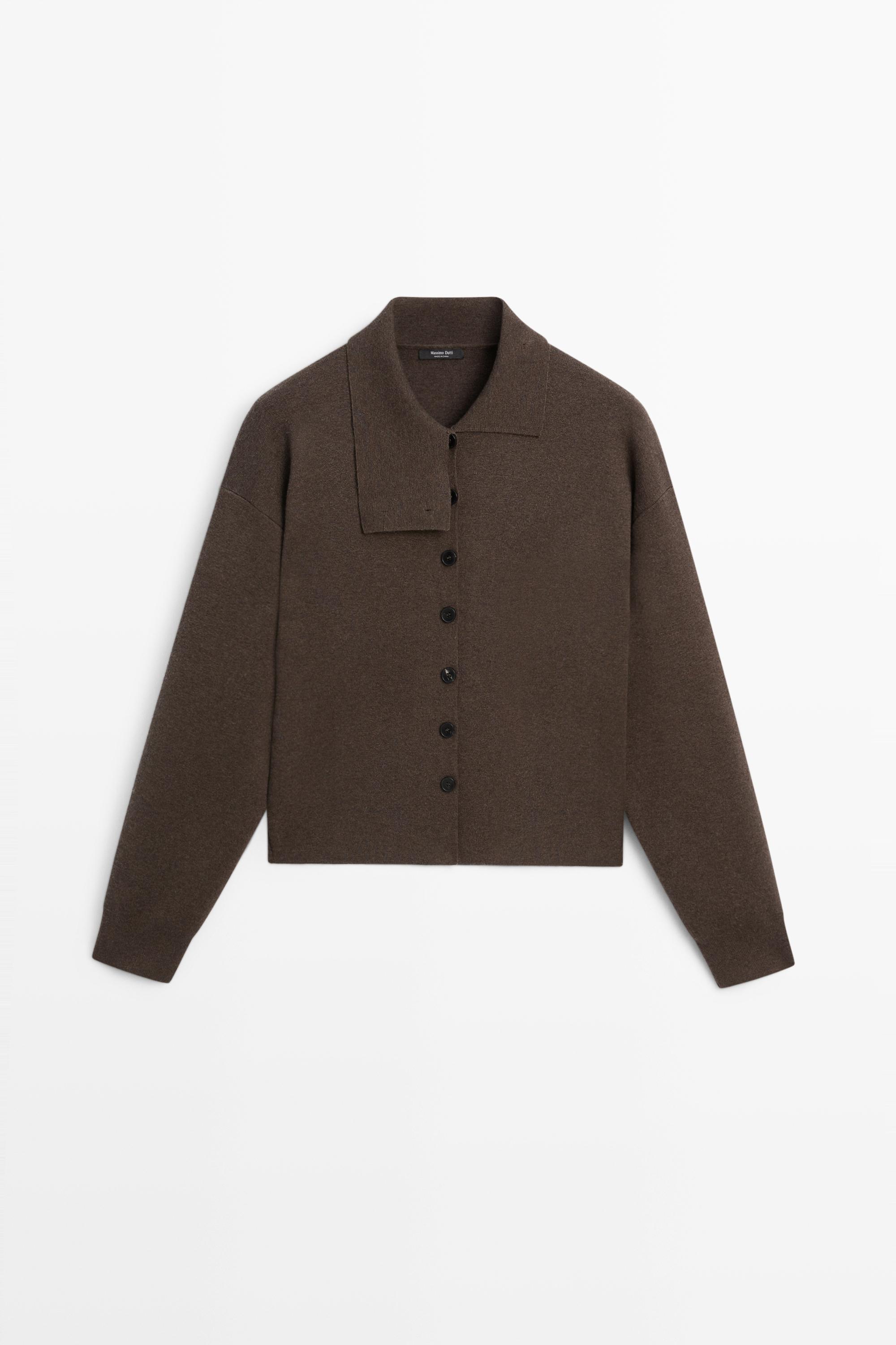 Cardigan en maille à col travaillé