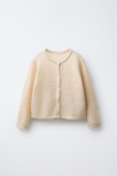 Zara WOOL AND ALPACA KNIT CARDIGAN - Butter - Image 0