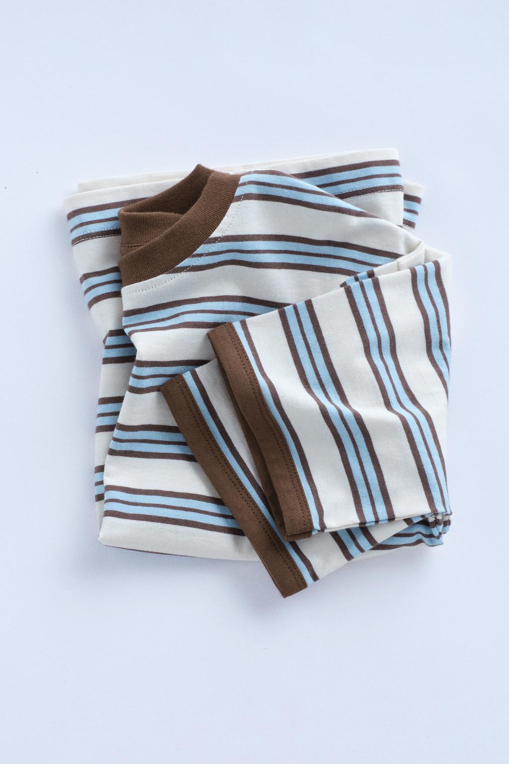 TIMELESZ - CONTRAST TRIM STRIPED T-SHIRT