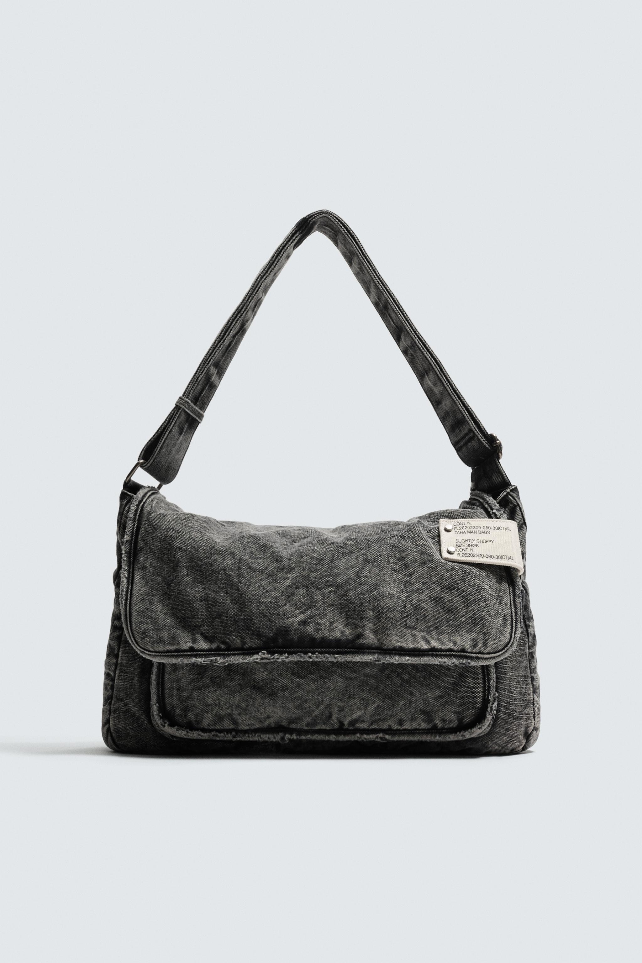 WASHED EFFECT DENIM CROSSBODY BAG