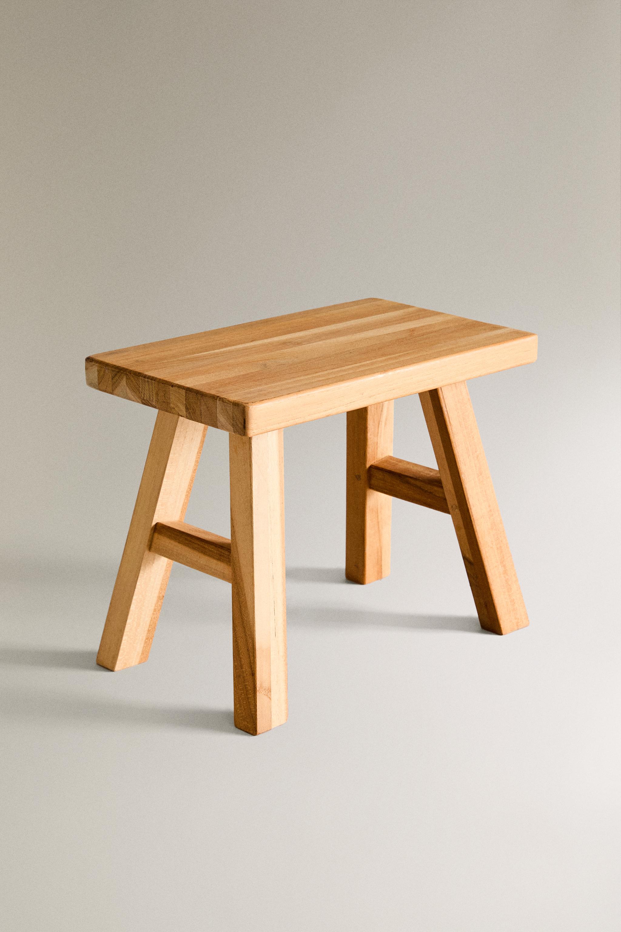 SMALL WOOD STOOL — Multicolored (alternate view)
