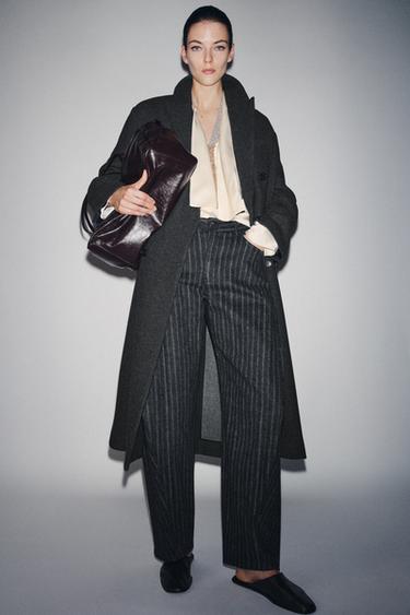 QUẦN BALLON KẺ SỌC ZW COLLECTION - Màu ghi xám từ Zara