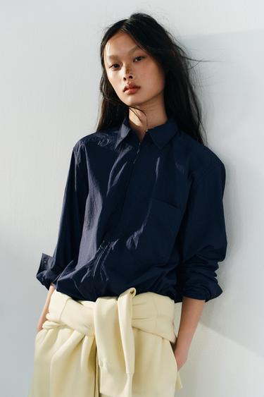 NYLON ZIP SHIRT - Midnight blue by Zara