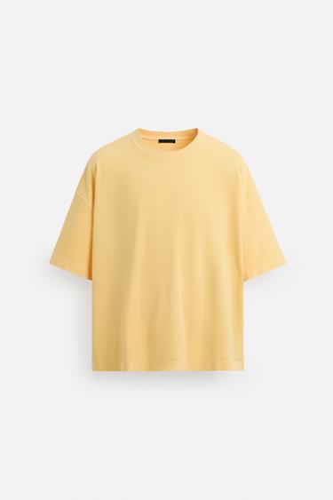 CAMISETA BÁSICA BOXY FIT - Amarillo medio de Zara