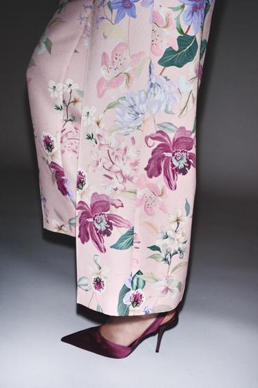 Zara FLORAL PRINT PANTS - Multicolored