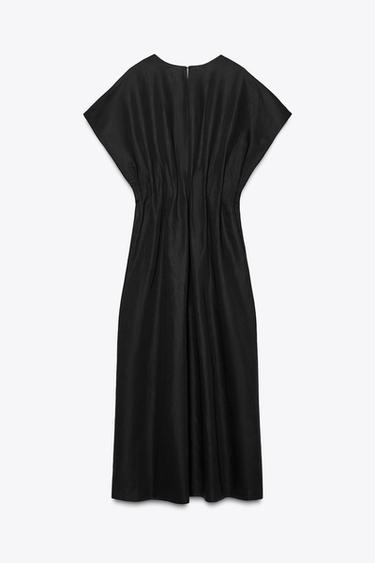 ROBE MIDI PLIS ZW COLLECTION - Noir de Zara - Image 7