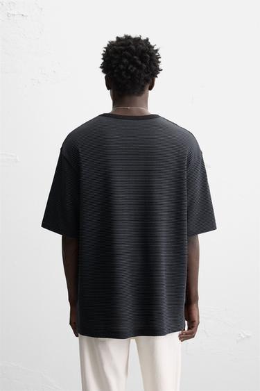 STRIPED JACQUARD T-SHIRT - blue/black by Zara - Image 2