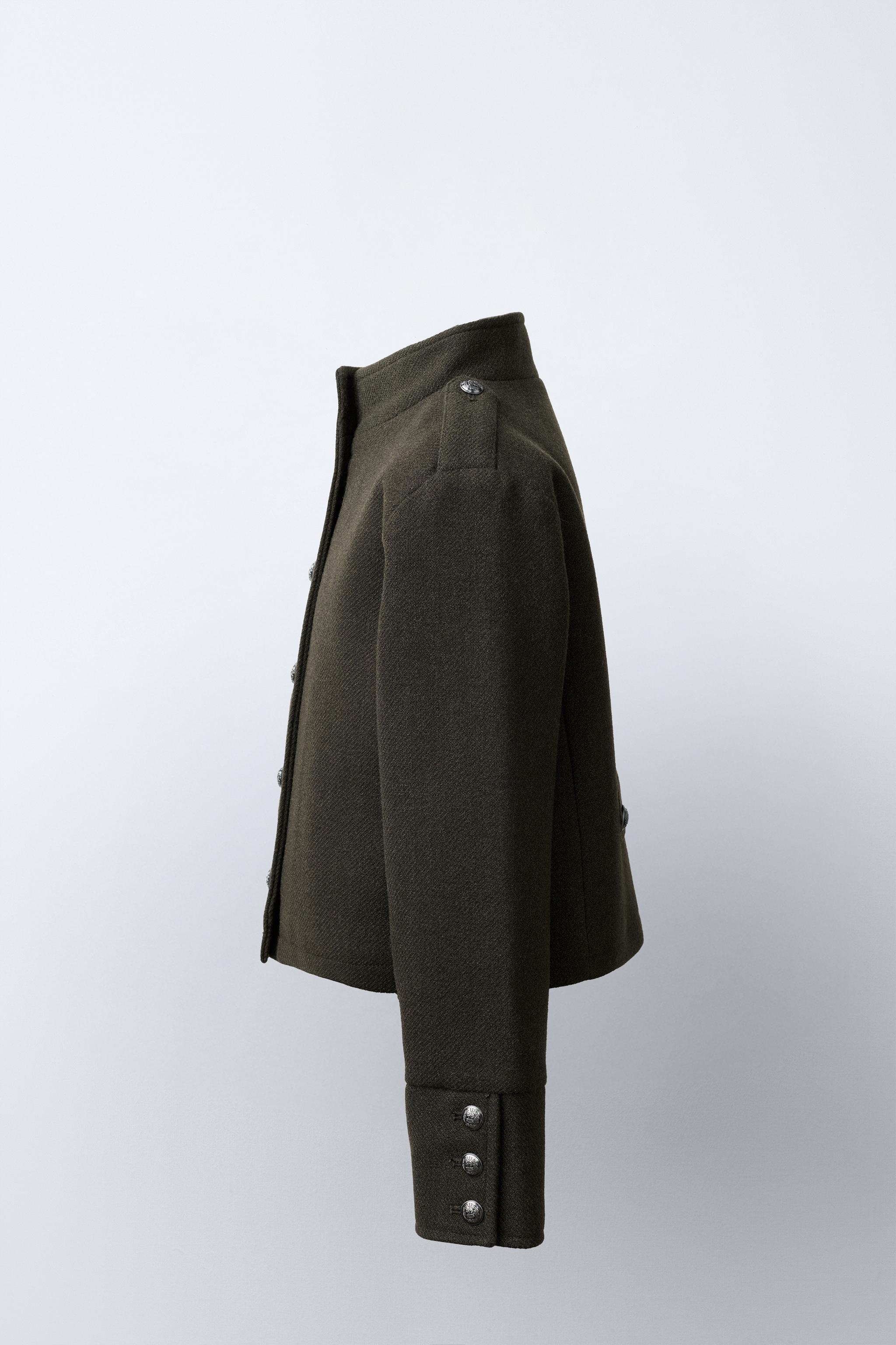 BUTTONED WOOL-BLEND JACKET