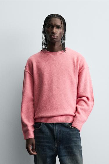SWEATER WITH TEXTURED REVERSIBLE SEAMS - Pink by Zara