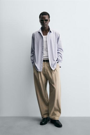 CAMISA REGULAR FIT CUADROS - Beige de Zara - Imagen 0