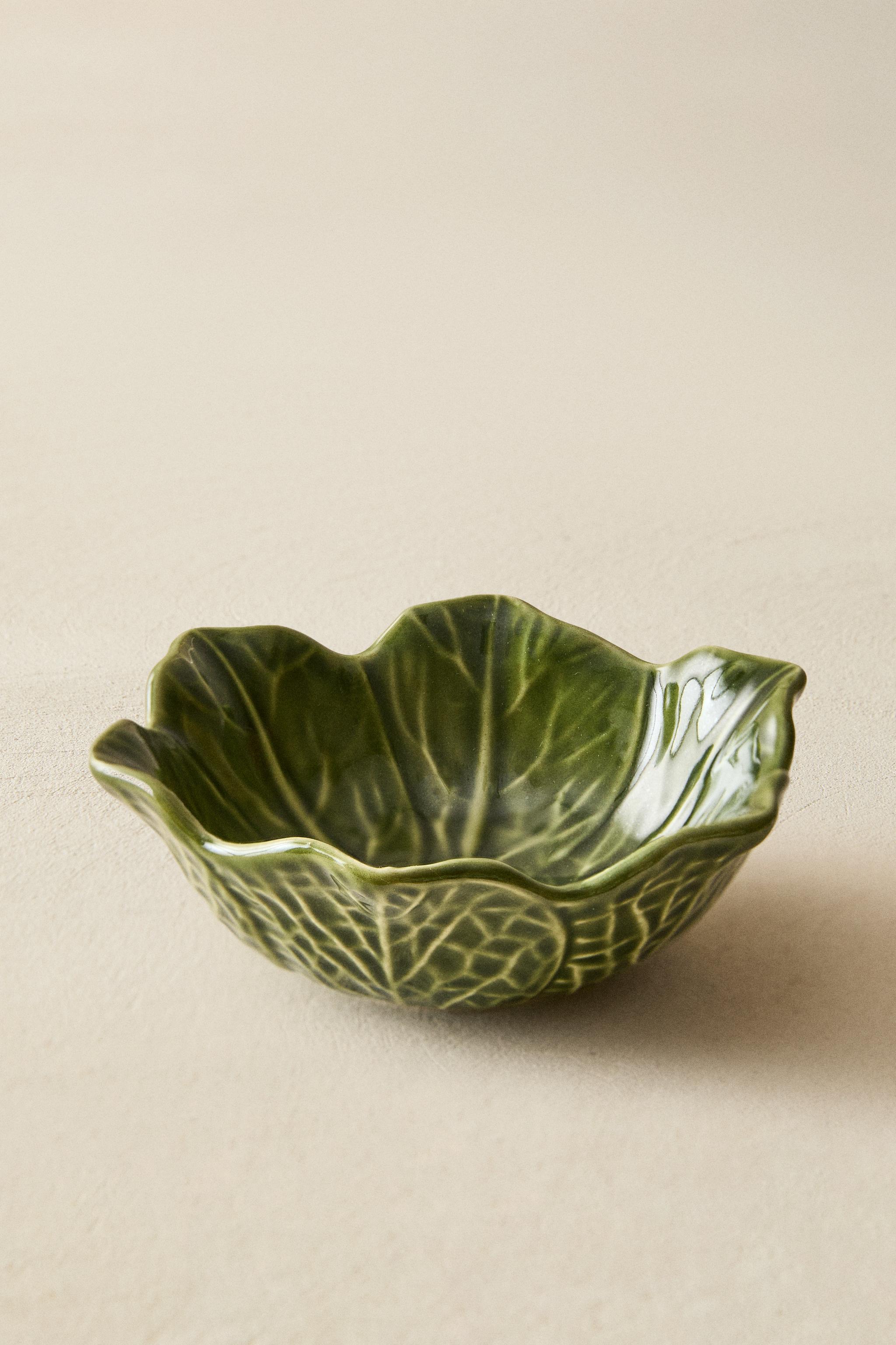 ByON Ciotola In Gres A Forma Di Cavolo - Verde, 11 Cm | Per Portate, Design Originale, Lavabile In Lavastoviglie - Foto 3