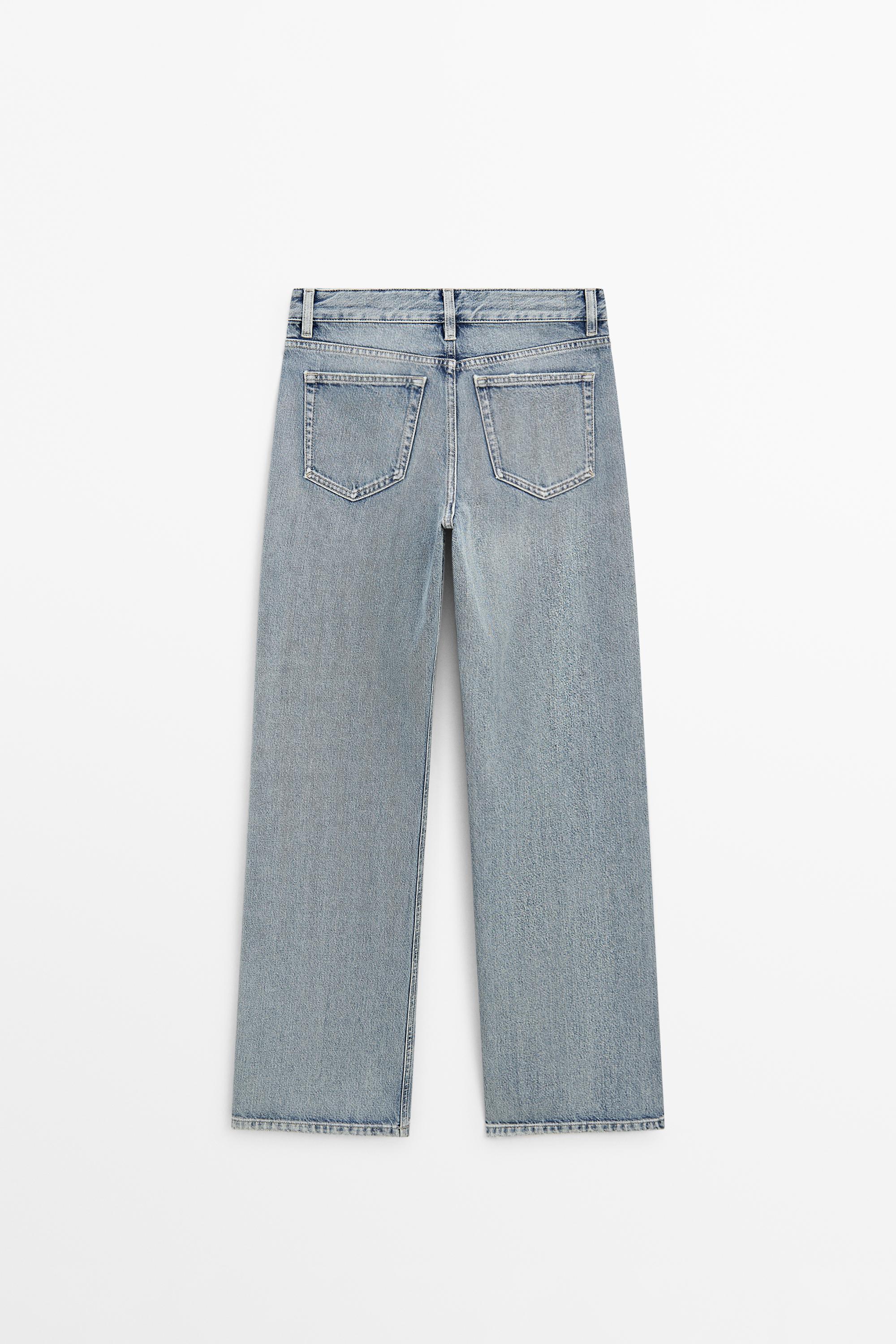 Jean wide leg taille moyenne