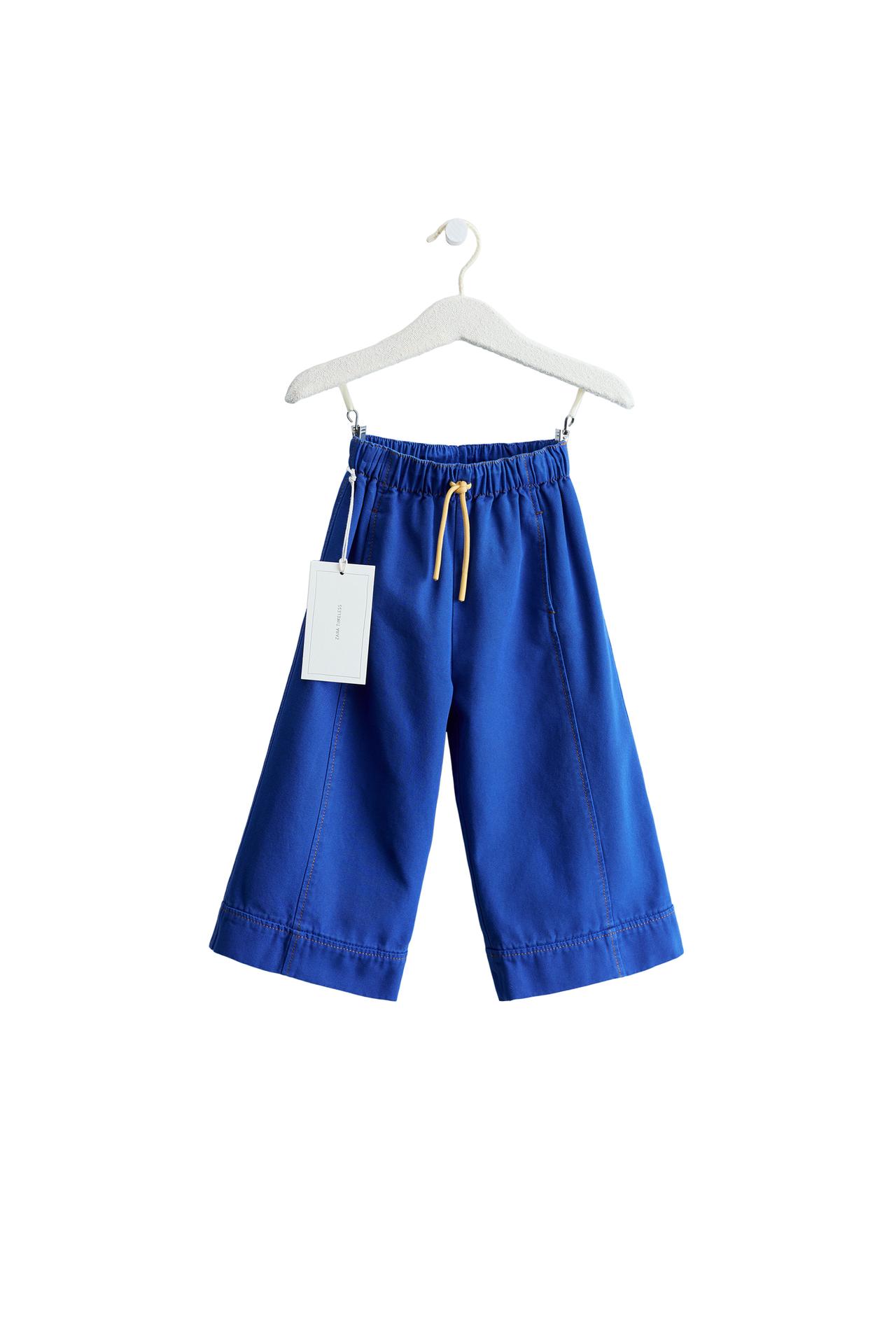 Брюки из контрастной ткани с широкими штанинами ZARA TIMELESS