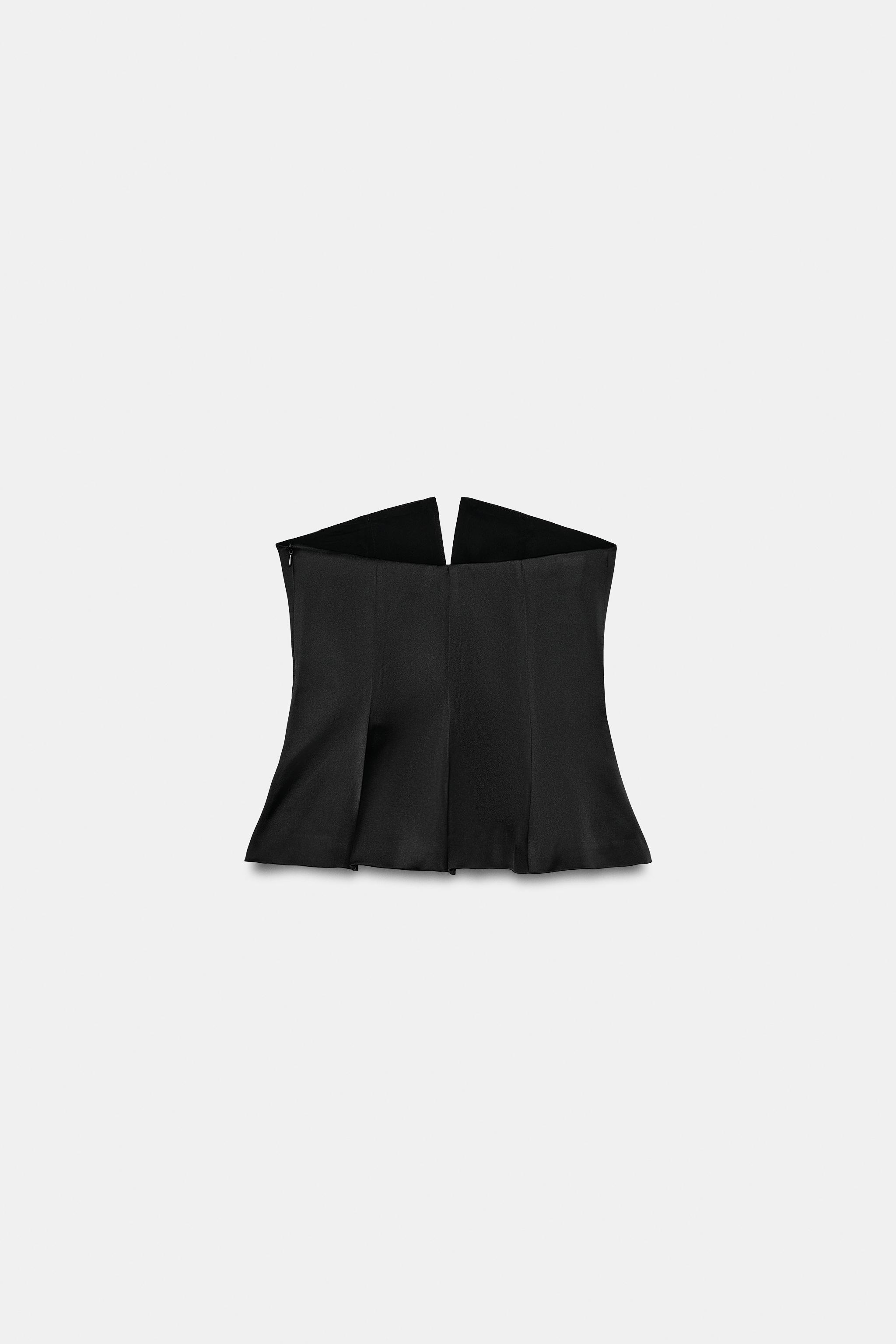 SATIN EFFECT BANDEAU TOP