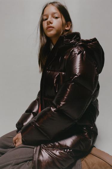LONG TECHNICAL DOWN JACKET 50% FEATHER AND 50% DOWN - Brown by Zara