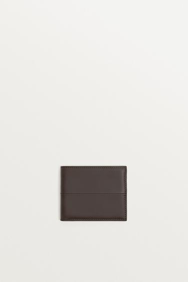 محفظة جلدية - بني الخاص بـ Zara