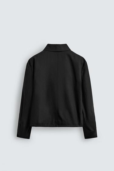 BLOUSON STRUCTURÉ À ZIP - Noir de Zara - Image 6