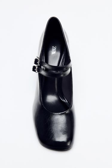 FAUX PATENT HEELED SHOES - Black by Zara
