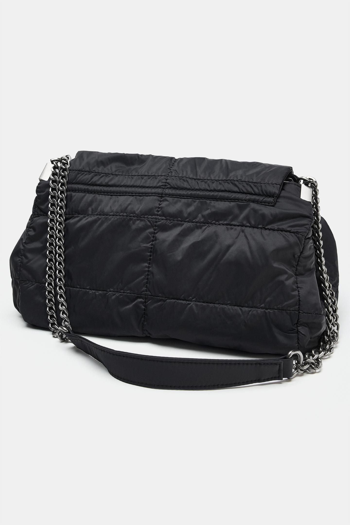 Женская сумка Zara Rock Flap Shoulder, цвет: Чёрный — фото 4