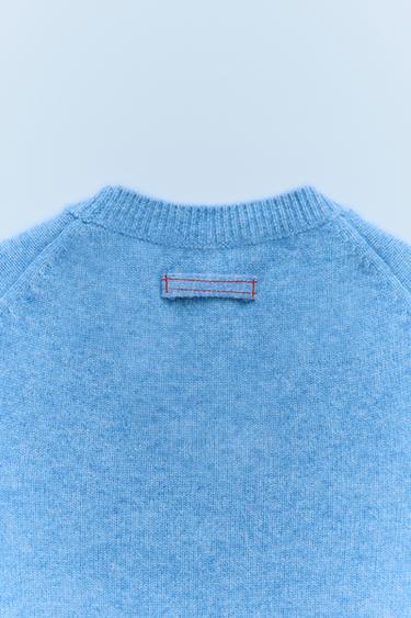 WOOL AND CASHMERE KNIT SWEATER - Blue by Zara - Image 4