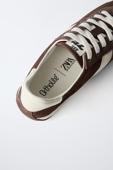 BASKETS AVEC MATIÈRES VARIÉES - Marron de Zara - Image 6