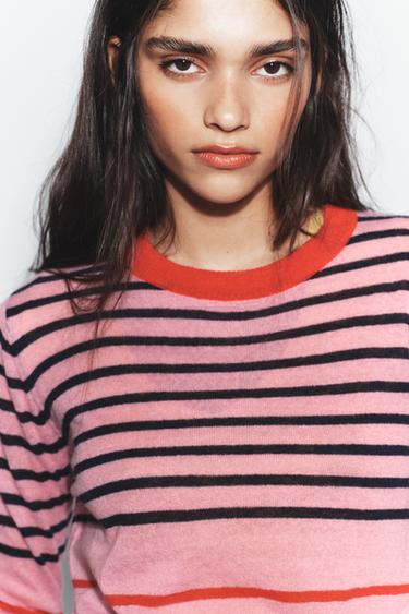 PULL EN MAILLE À RAYURES - Rayures de Zara - Image 2