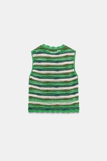 TOP EN MAILLE STRUCTURÉ À RAYURES - Multicolore de Zara - Image 7