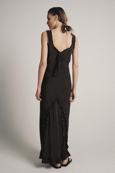 ROBE LONGUE BRODERIES ZW COLLECTION - Gris anthracite de Zara - Image 2