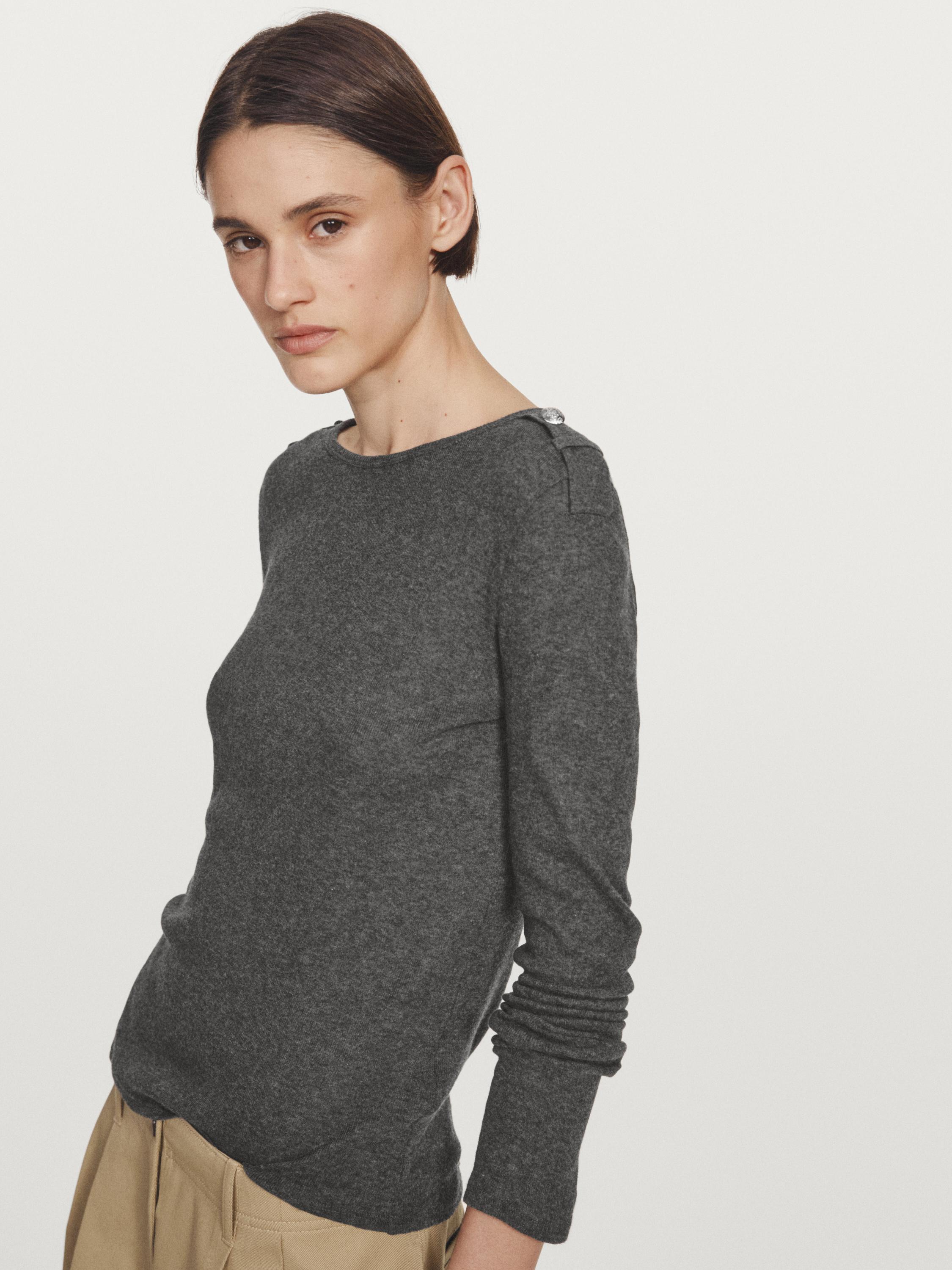 Knit T-shirt with shoulder detail