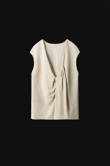 ZW COLLECTION OPEN BACK TOP - Sand by Zara - Image 9