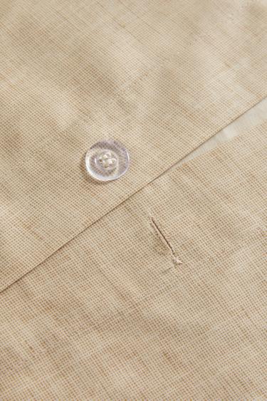 OBLIEČKA NA PAPLÓN SATÉN SO ŠTRUKTÚROVANOU POTLAČOU - Béžová zn. Zara