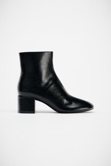 BLOCK HEEL ANKLE BOOTS - Black by Zara