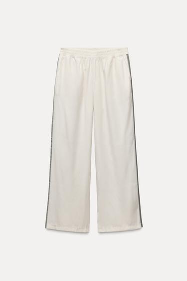 TROUSERS WITH SIDE TAPING - Ecru by Zara - Image 0