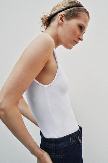 T-SHIRT SANS MANCHES - Blanc de Zara - Image 3