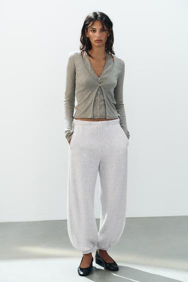 DOUBLE-LAYER EFFECT JACKET TOP — Mink marl 2