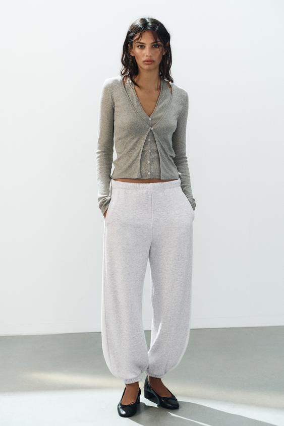 Zara LAYERED EFFECT JACKET TOP - Mink marl - Image 0