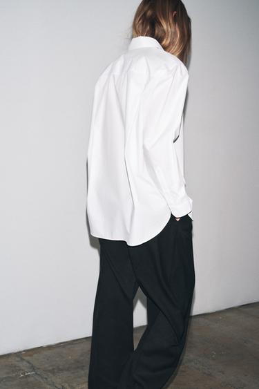 ZW COLLECTION WOOL TROUSERS WITH TURN-UP WAIST - Black by Zara - Image 2