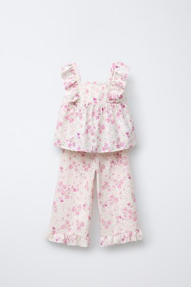ENSEMBLE CHEMISE ET PANTALON À VOLANTS FLEURS - 205 de Zara