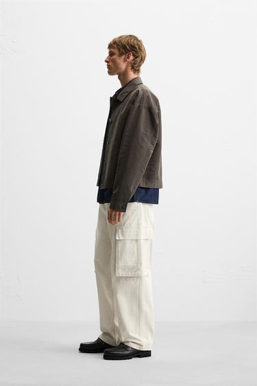 CROPPED FIT JACKET - Dark brown by Zara - Image 3