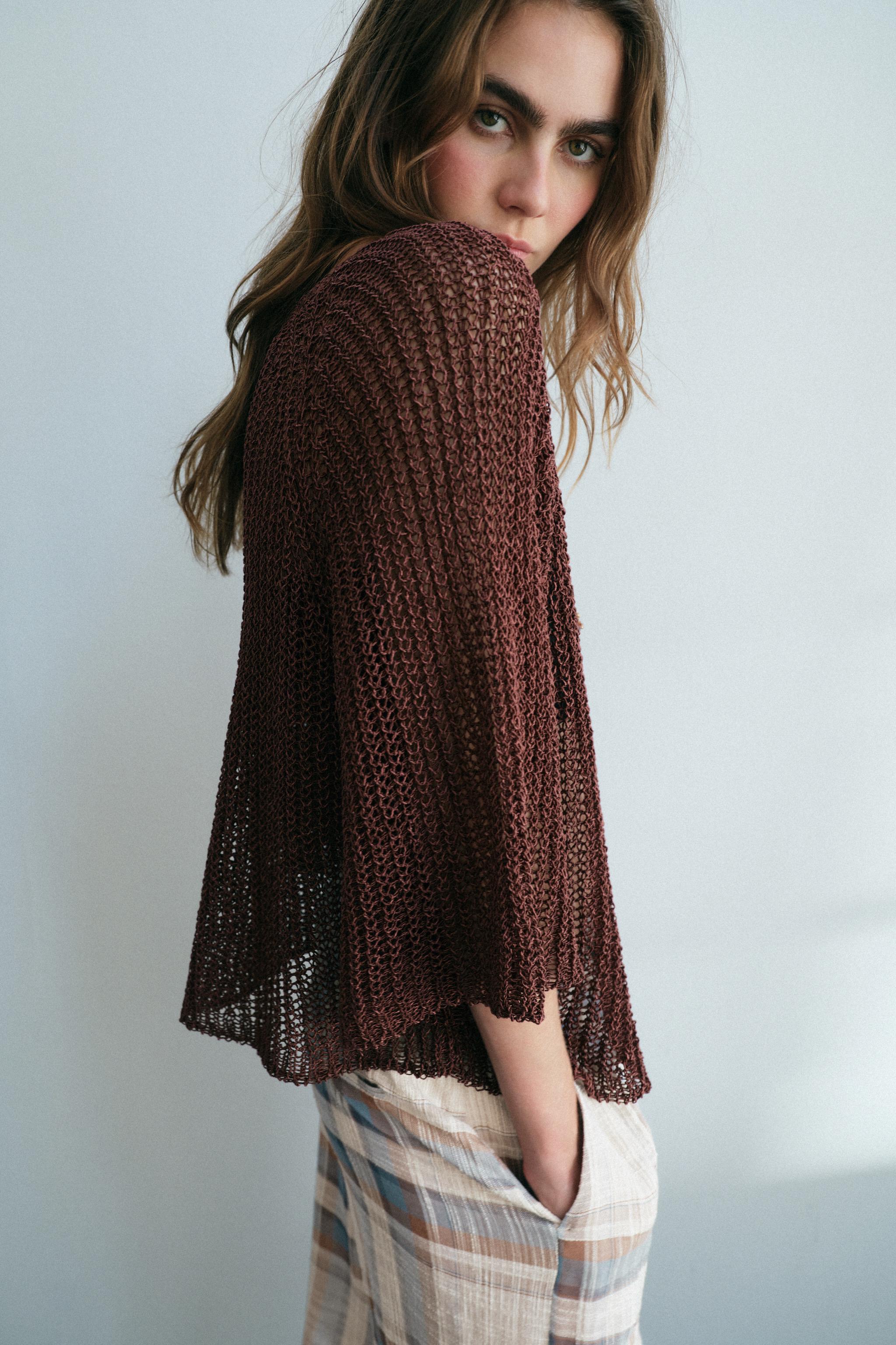 Женские свитеры Zara OPEN KNIT JUMPER — фото 3