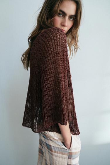 OPEN KNIT JUMPER - Brown by Zara
