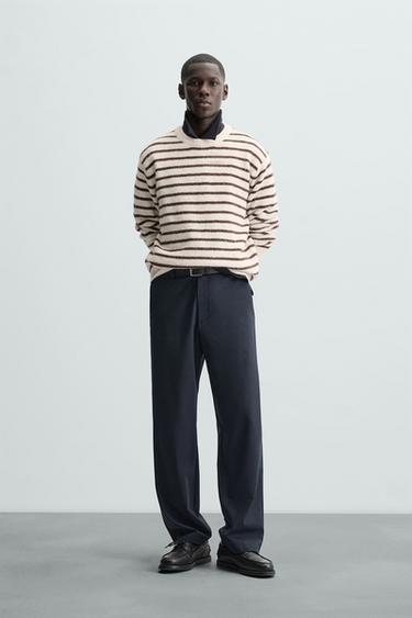 TEXTURED STRIPE SWEATER - Ecru / Beige by Zara - Image 0