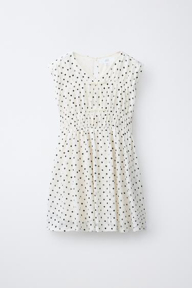 ПЛАТЬЕ В ГОРОШЕК — БЕЛЫЙ / ЧЕРНЫЙ от Zara