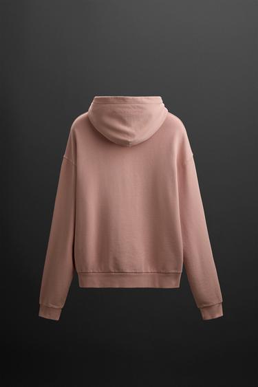 SWEAT À CAPUCHE BRODÉ - Rose de Zara - Image 1