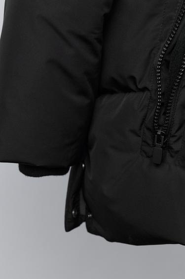LONG WATER-REPELLENT AND WIND-RESISTANT FEATHER DOWN PUFFER JACKET - Black by Zara - Image 6