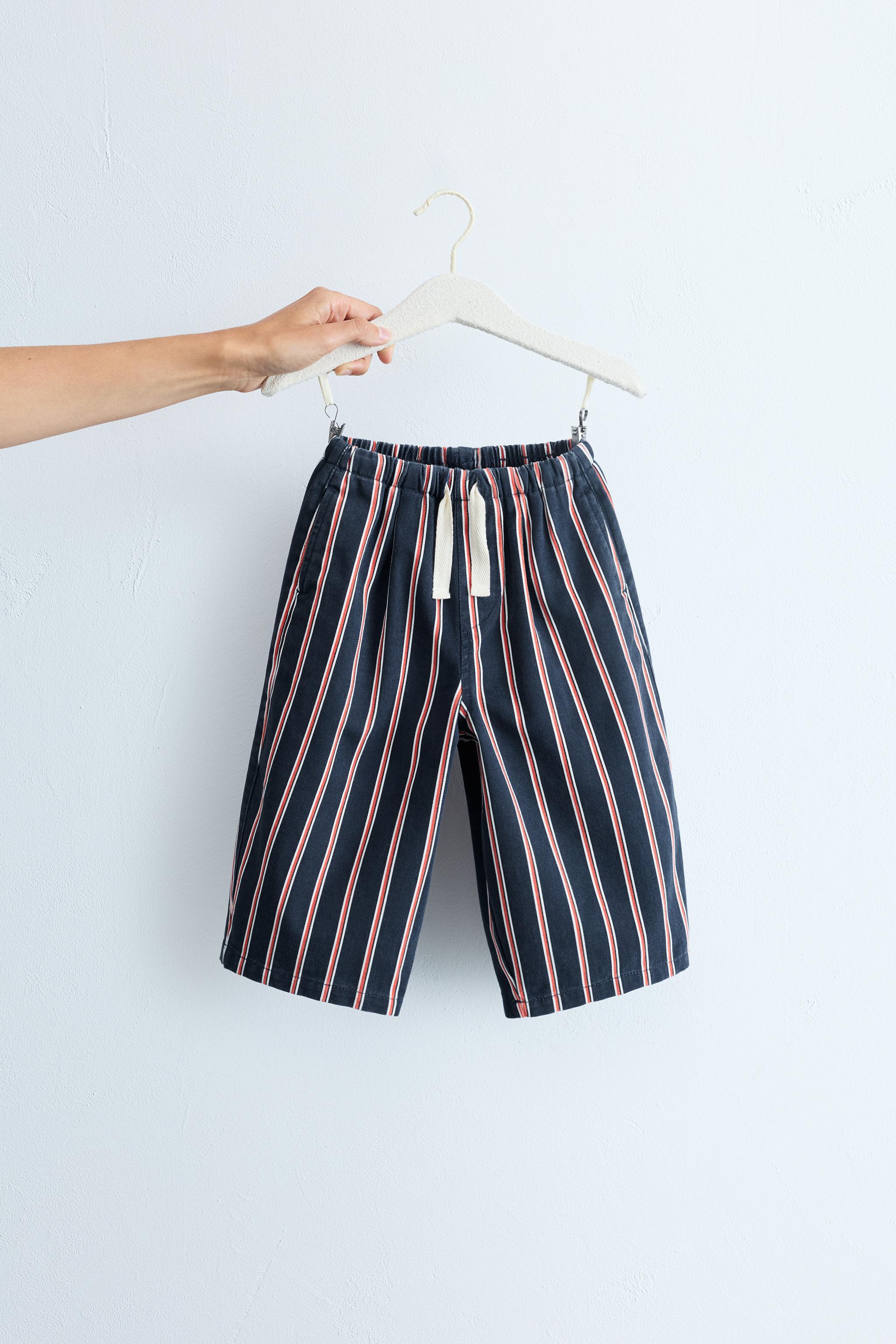 ZARA TIMELESS - STRIPED BALLOON PANTS — Blue