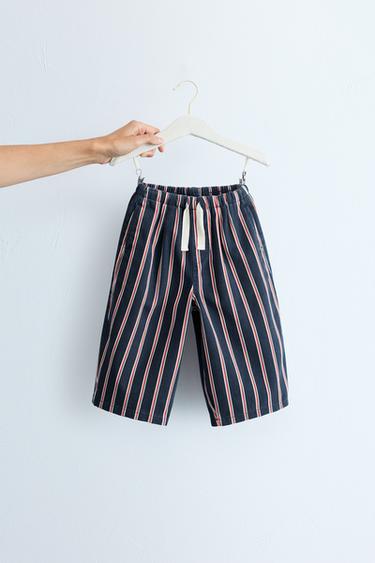 ZARA TIMELESS - STRIPED BALLOON PANTS — Blue 2