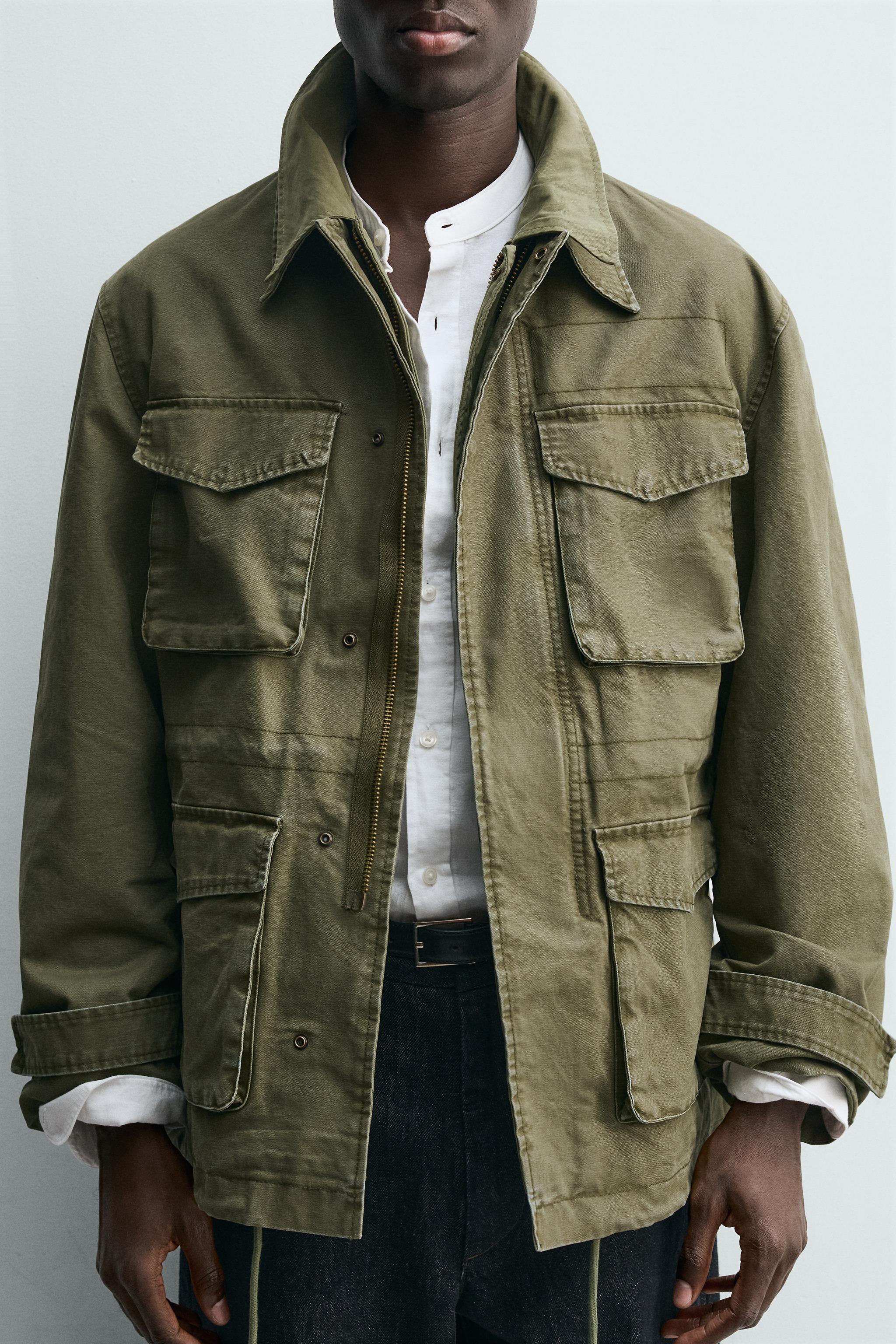 BLOUSON DÉLAVÉ À POCHES UTILITY