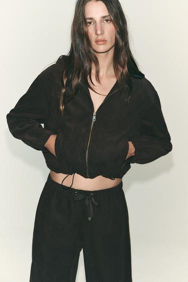 HOODED BOMBER JACKET - Dark brown by Zara