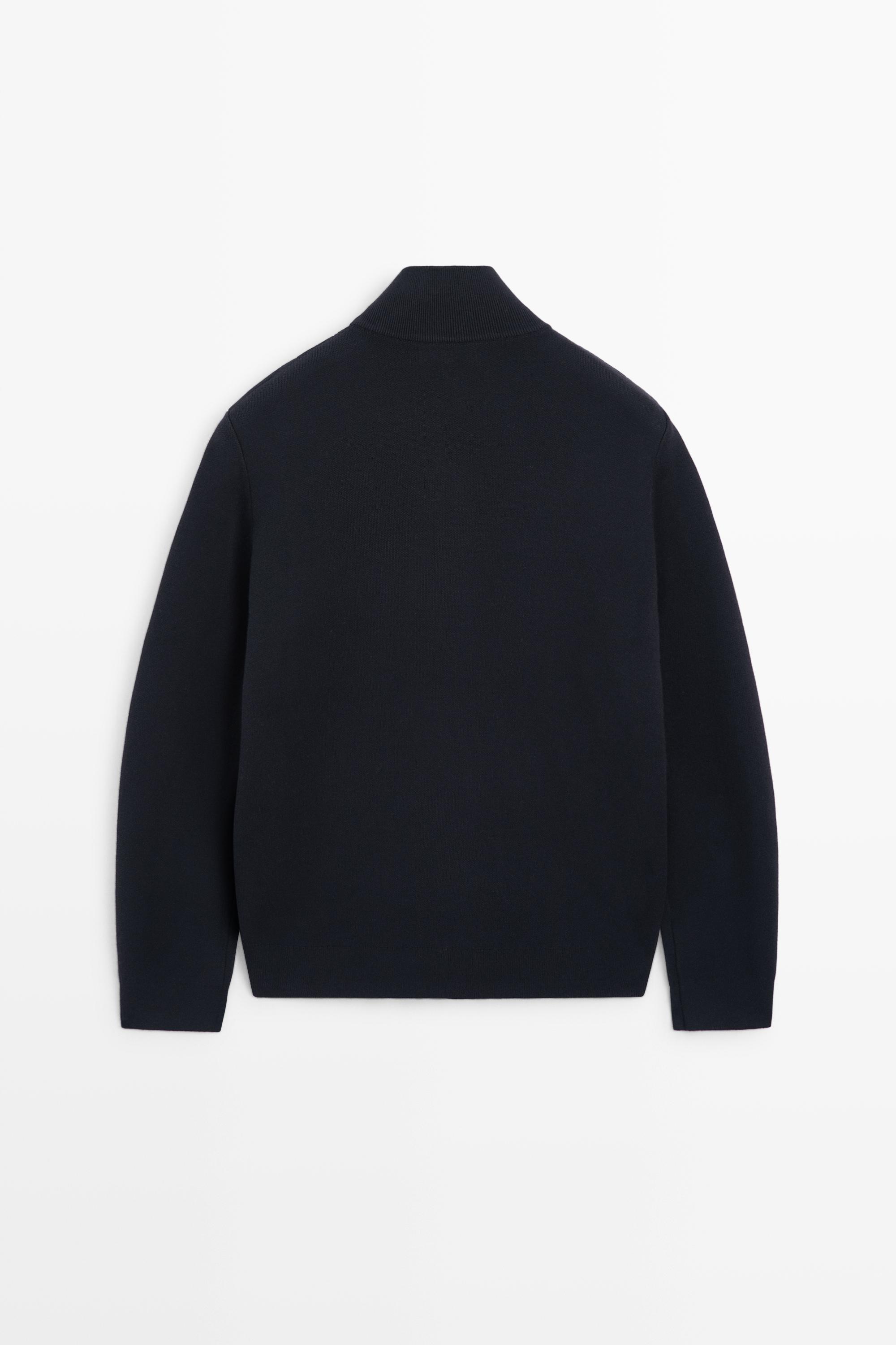 Cardigan à col montant en tissu mélangé